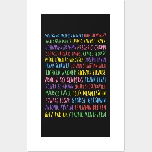 Classical Music Composers Rainbow Wall Art by broadwaygurl18